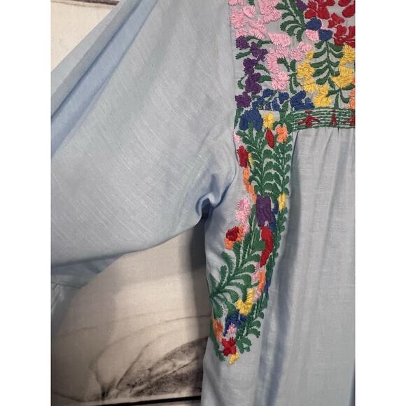 Size Small J. Marie Dress Light Blue 3/4 Length Sleeves - Picture 3 of 6